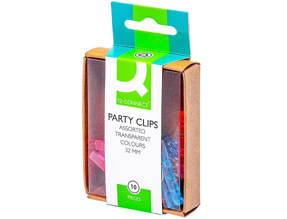 Pince à linge q-connect mini 32mm coloris assortis boîte distributrice 10 unités
