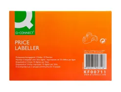 Pince à étiqueter q-connect 2 lignes 10 chiffres/ligne 250x165x50mm 520g coloris rouge rouleau encreur non inclus