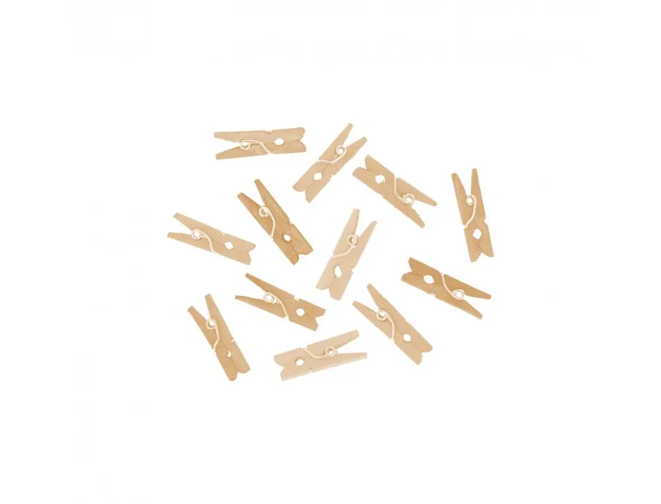 Pince a linge bois innspiro mini 3cm coloris naturel lot de 45