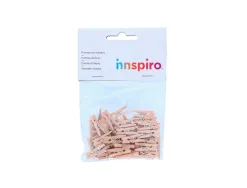 Pince a linge bois innspiro mini 3cm coloris naturel lot de 45