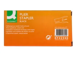Pince agrafeuse q-connect métal agrafes n.10 résistance capacité agrafage 12f coloris noir