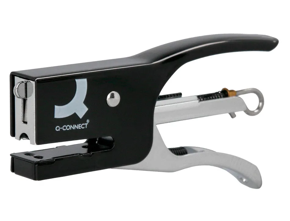 Pince agrafeuse q-connect métal agrafes n.10 résistance capacité agrafage 12f coloris noir