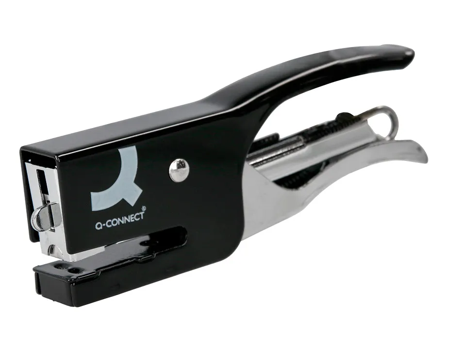 Pince agrafeuse q-connect métal agrafes n.10 résistance capacité agrafage 12f coloris noir