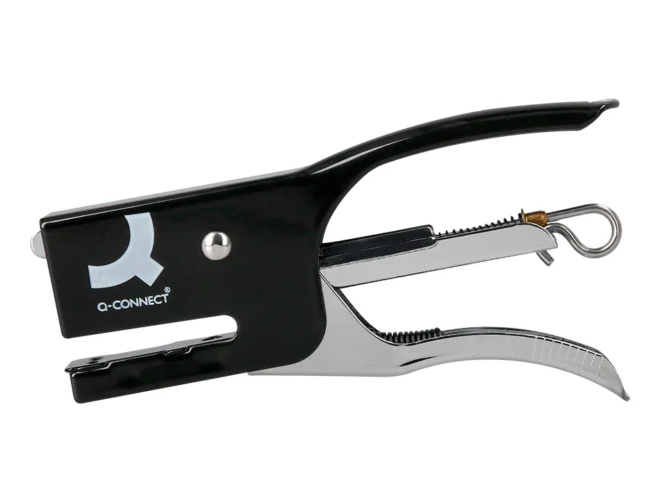 Pince agrafeuse q-connect métal agrafes n.10 résistance capacité agrafage 12f coloris noir