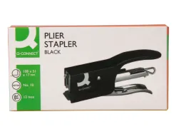 Pince agrafeuse q-connect métal agrafes n.10 résistance capacité agrafage 12f coloris noir