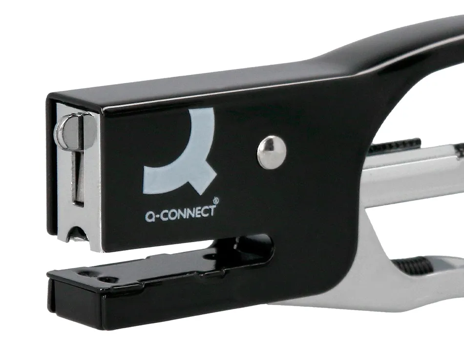 Pince agrafeuse q-connect métal agrafes n.10 résistance capacité agrafage 12f coloris noir