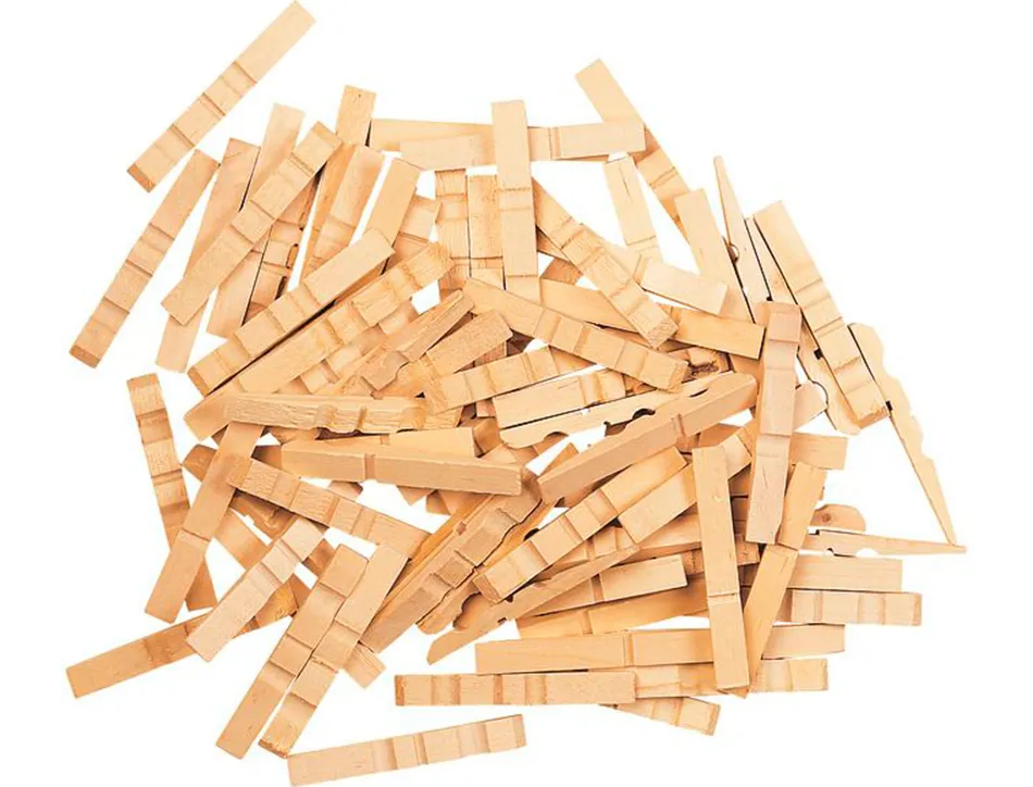 Pince en bois coloris naturel 48x7mm sachet de 48 unites