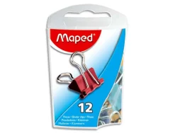 Pince maped double clip largeur 15mm boîte plastique 12 unités