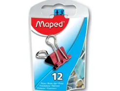 Pince maped double clip largeur 15mm boîte plastique 12 unités