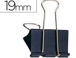Pince q-connect double clip largeur 19mm coloris noir boite carton 10 unites