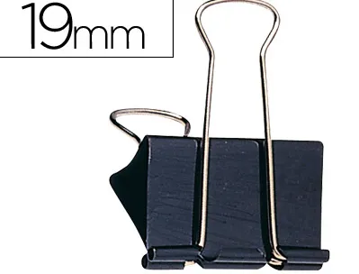 Pince q-connect double clip largeur 19mm coloris noir boite carton 10 unites