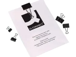 Pince q-connect double clip largeur 19mm coloris noir boite carton 10 unites