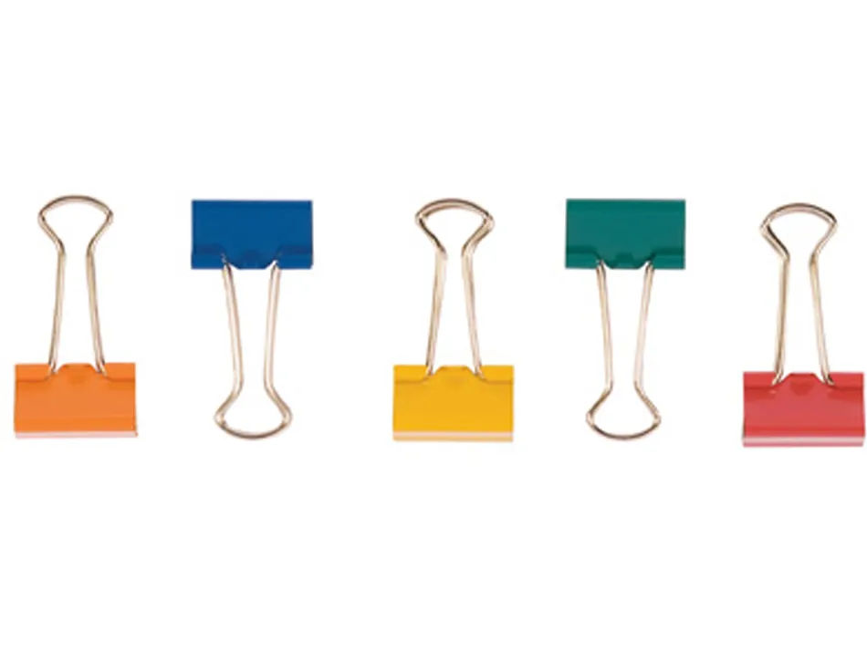Pince q-connect double clip largeur 32mm boite carton 10 unites coloris assortis