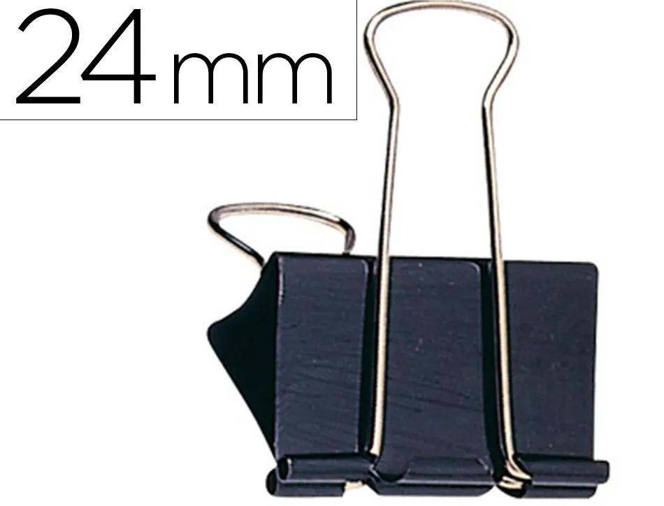 Pince q-connect double clip largeur 24mm coloris noir boite carton 10 unites