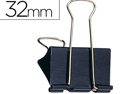 Pince q-connect double clip largeur 32mm coloris noir boite carton 10 unites