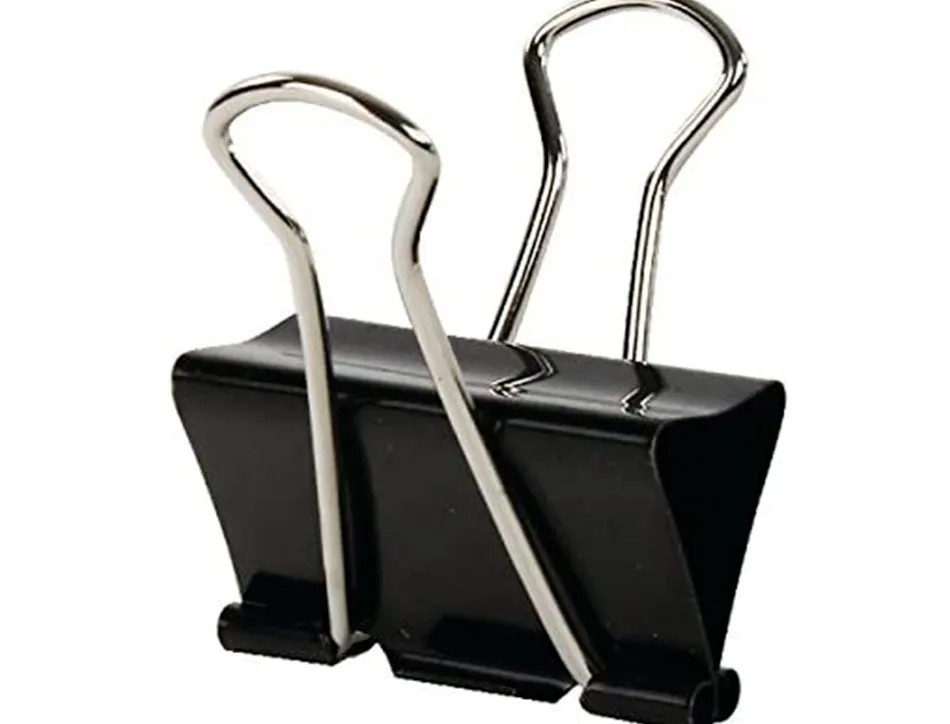 Pince q-connect double clip largeur 42mm coloris noir boite carton 10 unites