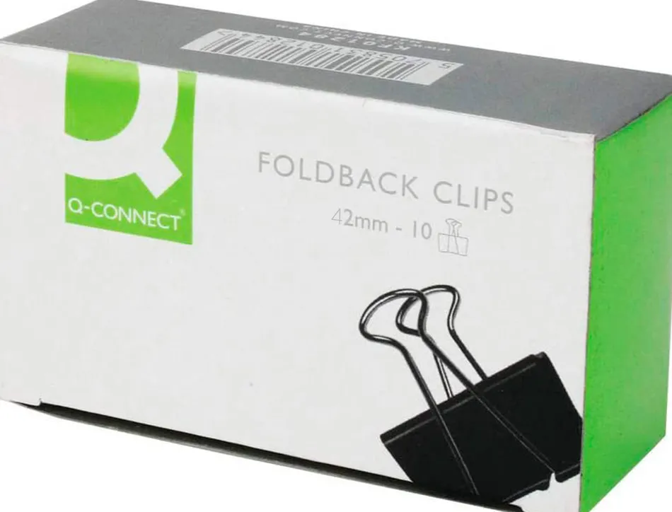 Pince q-connect double clip largeur 42mm coloris noir boite carton 10 unites