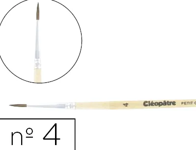 Pinceau cléopâtre nº4 petit gris mélangé bois fsc vernis protecteur
