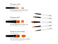 Pinceau darwi for you acrylic fin poils souples synthetiques set 5 unites