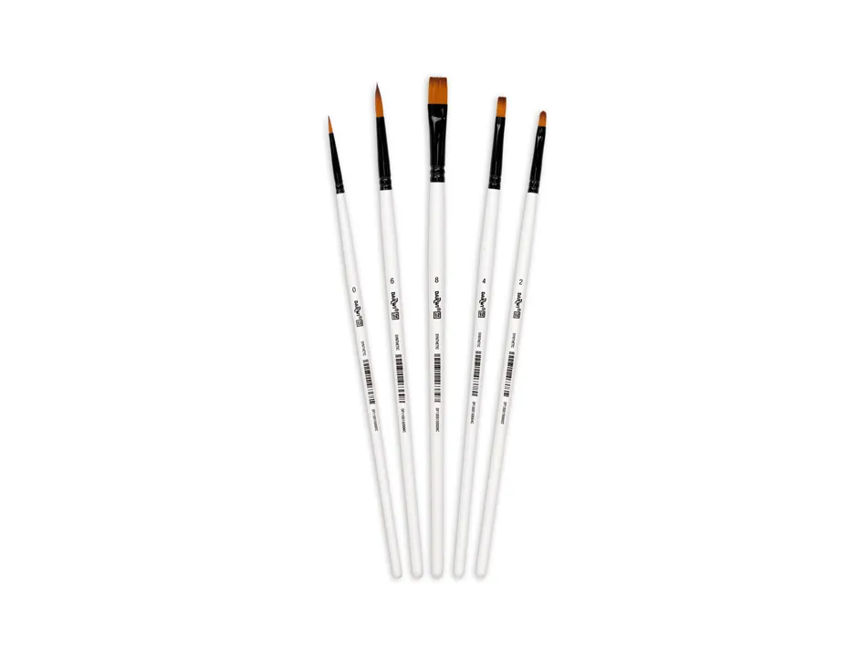 Pinceau darwi for you acrylic fin poils souples synthetiques set 5 unites