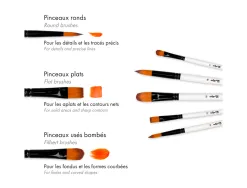 Pinceau darwi for you acrylic moyen poils souples synthetiques set 5 unites