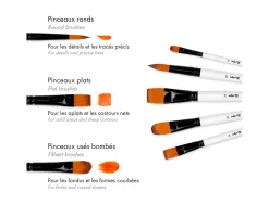 Pinceau darwi for you acrylic large poils souples synthetiques set 5 unites