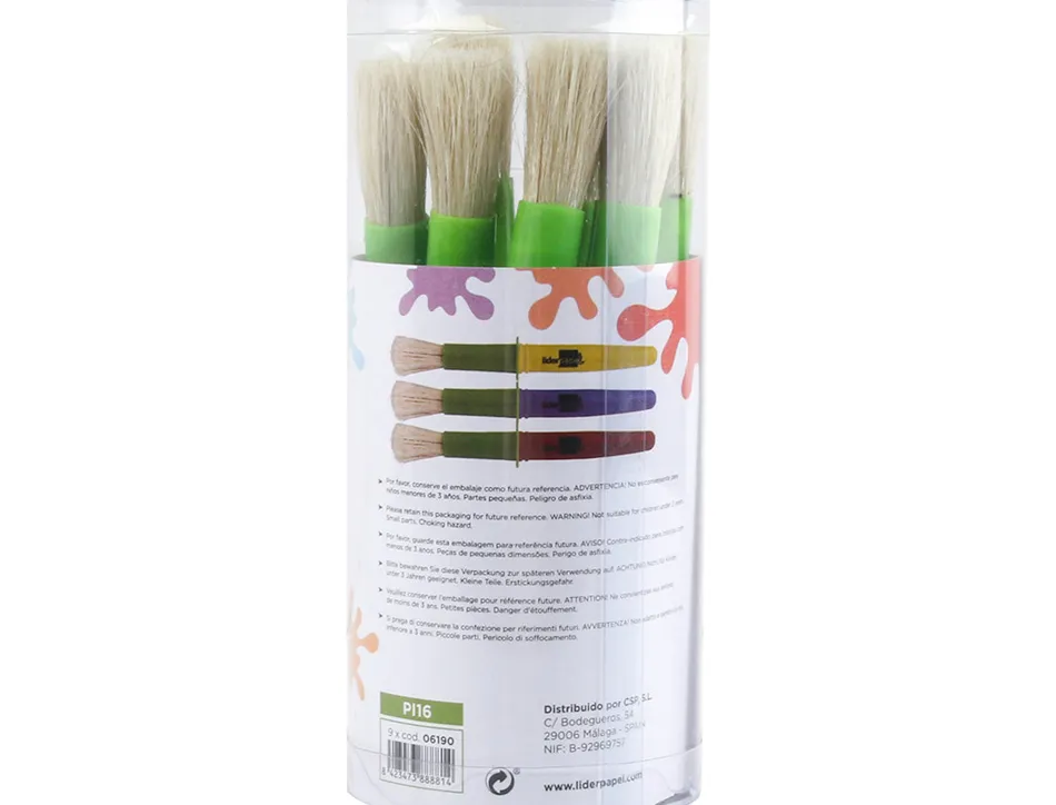 Pinceau liderpapel virole brosse maxi parfait maternelle grande taille