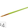 Pinceau o'color poils synthetique nº4 nylon souples nerveux virole aluminium manche bois laque lot 10 unites