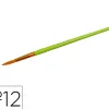 Pinceau o'color poils synthetique nº12 nylon souples nerveuxvirole aluminium manche bois laque lot 10 unites