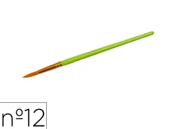 Pinceau o'color poils synthetique nº12 nylon souples nerveuxvirole aluminium manche bois laque lot 10 unites