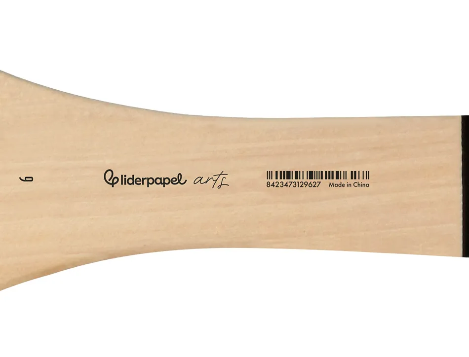 Pinceau plat liderpapel large 65 mm en poils de soie naturelle certifie fsc