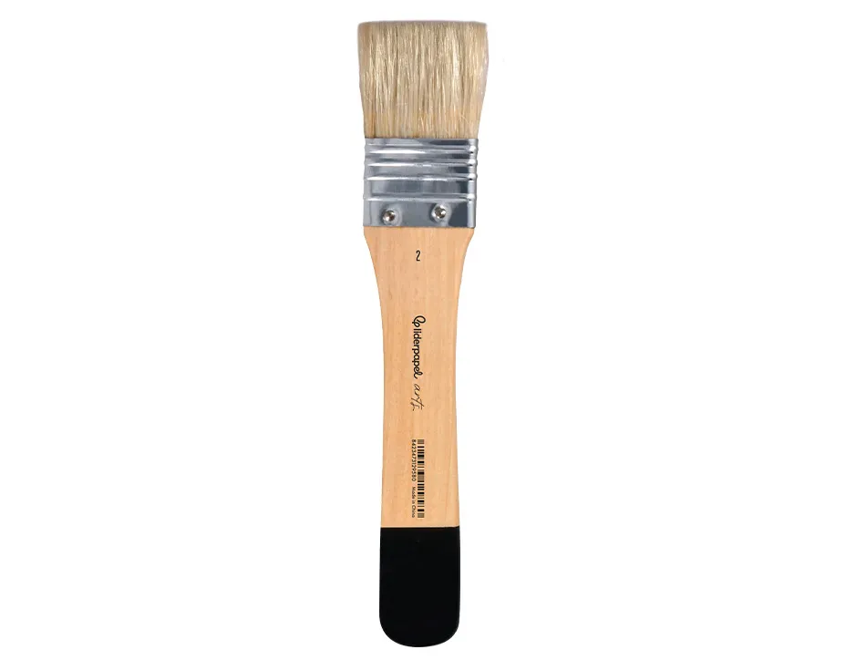 Pinceau plat liderpapel large 33,5 mm en poils de soie naturelle certifie fsc