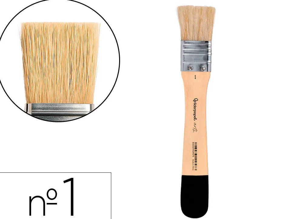 Pinceau plat liderpapel large 25 mm en poils de soie naturelle certifie fsc