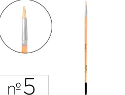 Pinceau pour peinture a l huile et acrylique liderpapel n 5 pointe ronde en poils de soie certifie fsc