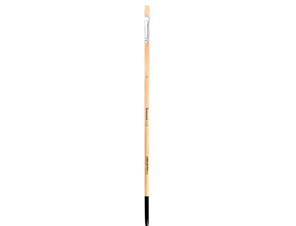 Pinceau pour peinture a l huile et acrylique liderpapel n 5 pointe plate en poils de soie certifie fsc