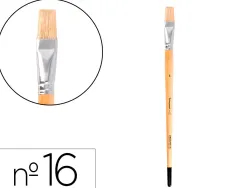Pinceau pour peinture a l huile et acrylique liderpapel n 16 pointe plate en poils de soie certifie fsc