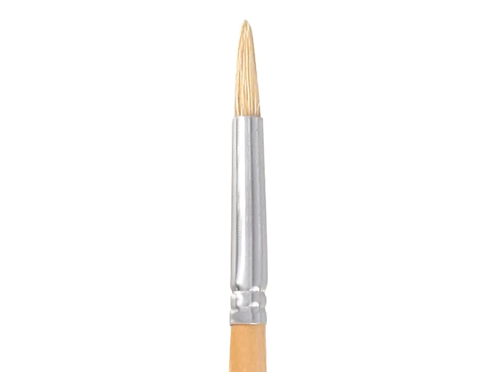 Pinceau pour peinture a l huile et acrylique liderpapel n 3 pointe ronde en poils de soie certifie fsc