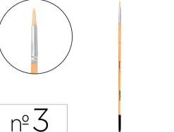 Pinceau pour peinture a l huile et acrylique liderpapel n 3 pointe ronde en poils de soie certifie fsc