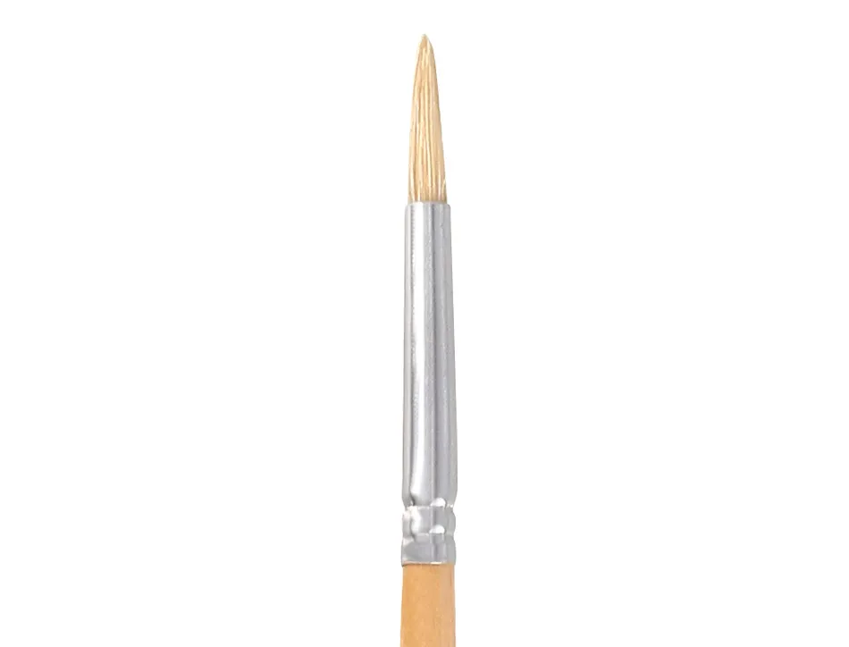 Pinceau pour peinture a l huile et acrylique liderpapel n 2 pointe ronde en poils de soie certifie fsc