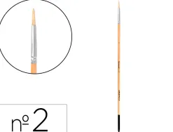 Pinceau pour peinture a l huile et acrylique liderpapel n 2 pointe ronde en poils de soie certifie fsc