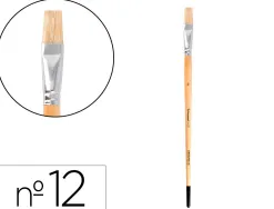Pinceau pour peinture a l huile et acrylique liderpapel n 12 pointe plate en poils de soie certifie fsc