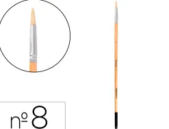 Pinceau pour peinture a l huile et acrylique liderpapel n 8 pointe ronde en poils de soie certifie fsc