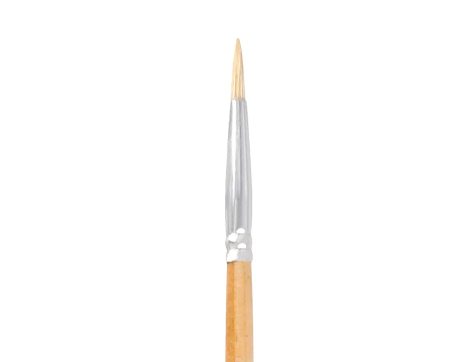 Pinceau pour peinture a l huile et acrylique liderpapel n 00 pointe ronde en poils de soie certifie fsc