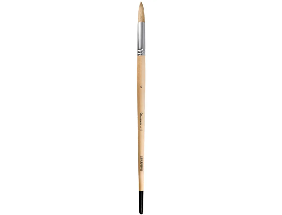 Pinceau pour peinture a l huile et acrylique liderpapel n 12 pointe ronde en poils de soie certifie fsc