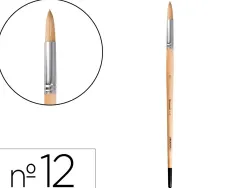 Pinceau pour peinture a l huile et acrylique liderpapel n 12 pointe ronde en poils de soie certifie fsc