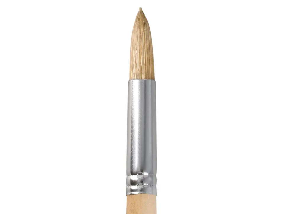Pinceau pour peinture a l huile et acrylique liderpapel n 14 pointe ronde en poils de soie certifie fsc