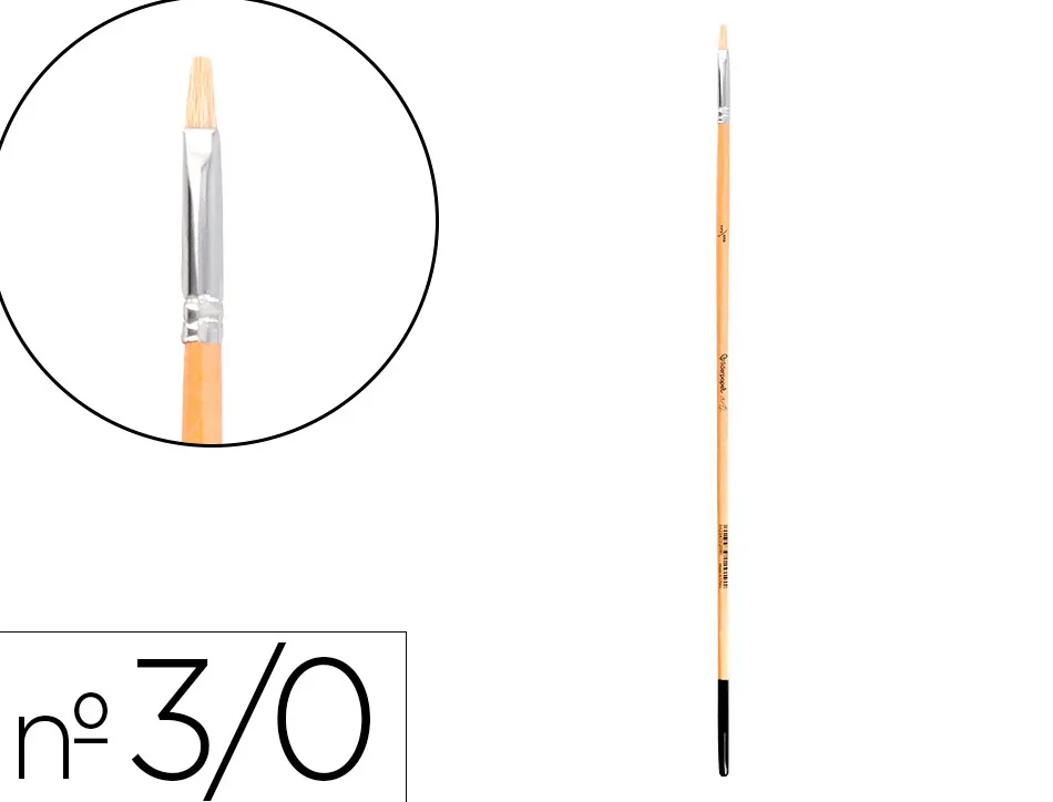 Pinceau pour peinture a l huile et acrylique liderpapel n 000 pointe plate en poils de soie certifie fsc