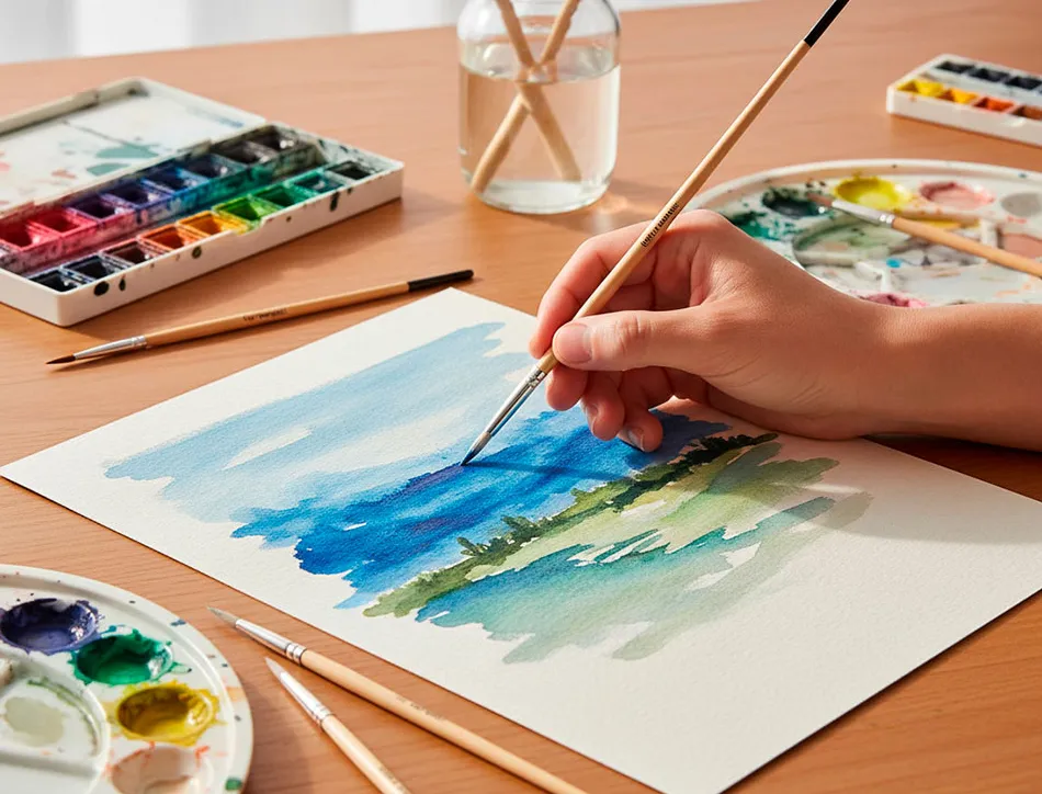 Pinceau pour peinture a l huile et acrylique liderpapel n 000 pointe plate en poils de soie certifie fsc