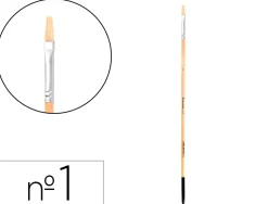 Pinceau pour peinture a l huile et acrylique liderpapel n 1 pointe plate en poils de soie certifie fsc