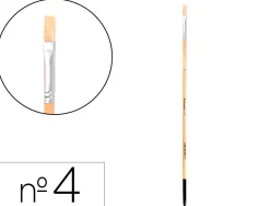 Pinceau pour peinture a l huile et acrylique liderpapel n 4 pointe plate en poils de soie certifie fsc